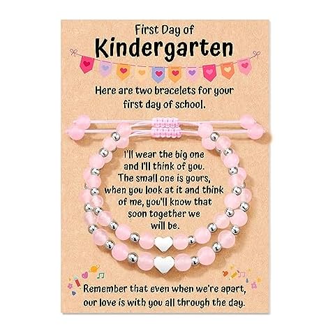Dabem Back to School Gifts, First Day of Kindergarten Bracelet Gifts, Kindergarten Bracelet Mommy and Me, Kindergarten Supplies Gifts for Girls Cover