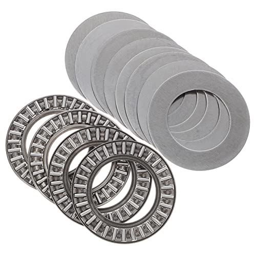 MUCKLILY 4 Sets of Thrust Needle Roller Bearings Axial Roller Washers for Machine Tools High-Temperature Resistant