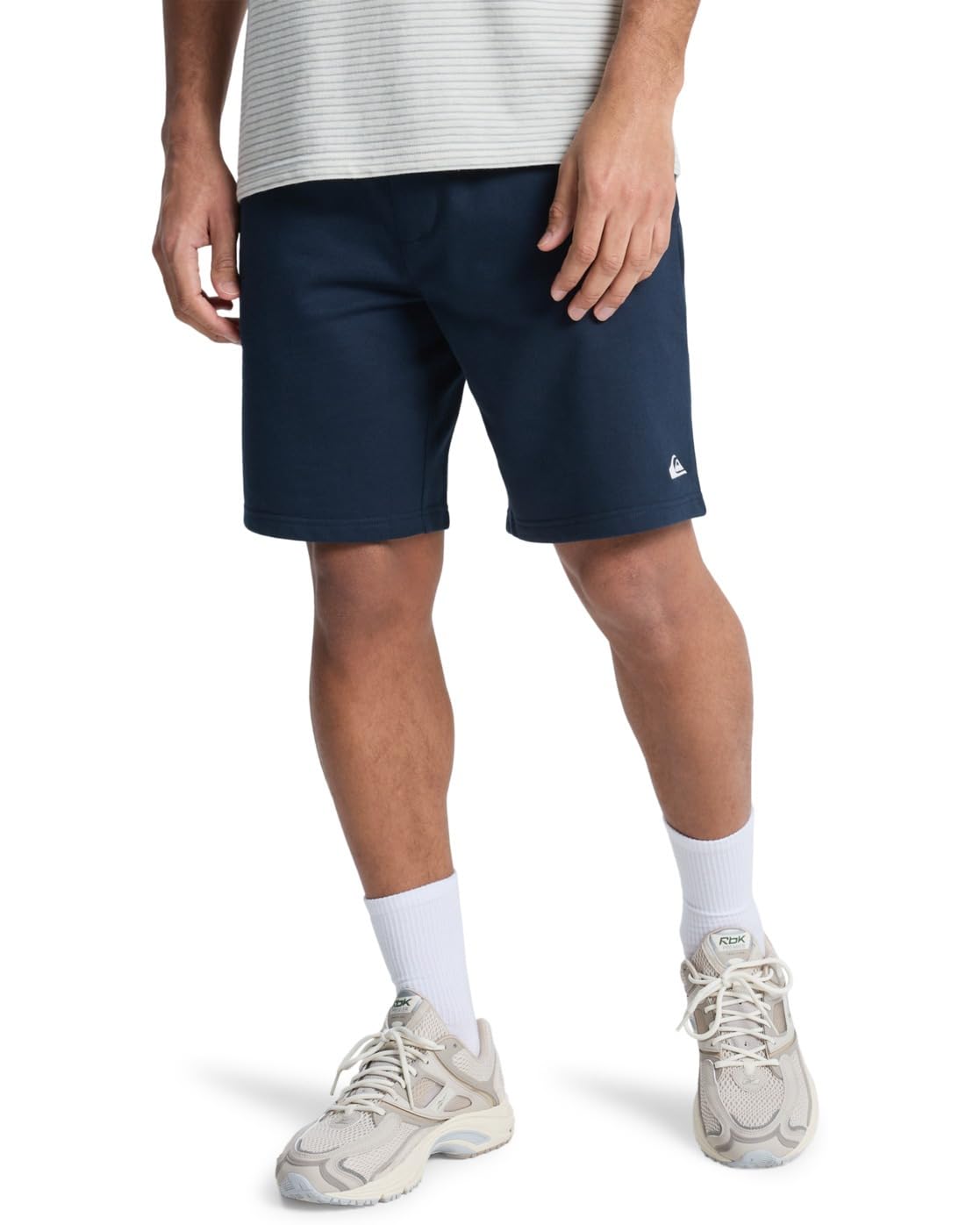 Quiksilver Elastic Waist Pants Basic Fleece Short Young Men Mens Black