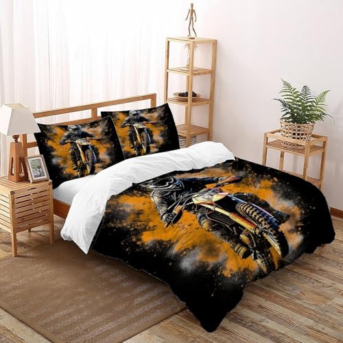 Housse de couette motocross grand lit 220x240 pour chambre enfant motard