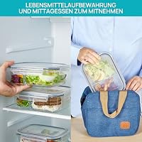 Vtopmart 5Pack 975ml Meal Prep Boxen, Glasbehälter mit Deckel, Frischhaltedosen Glas mit Deckel für Mikrowelle, Ofen, Gefrierschrank und SpüLmaschine – Ansicht 6