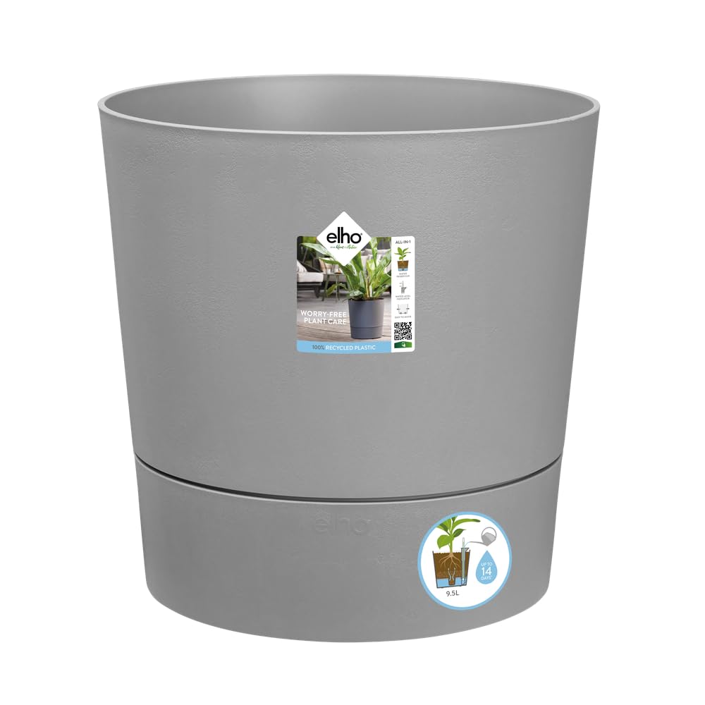 Elho Greensense Aqua Care Rond 43cm Pot de Fleur - Ciment Clair