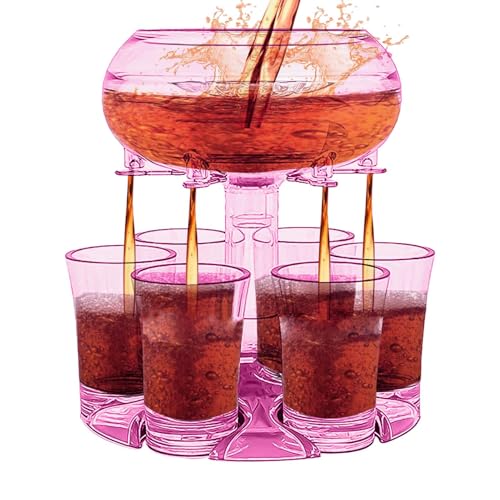 Qumiuu Dispensador de vino acrílico de vidrio de imitación, dispensador y soporte de vaso de chupito - Soporte acrílico para vertedor de fiestas,Dispensador de vasos de chupito para zumo, cerveza,