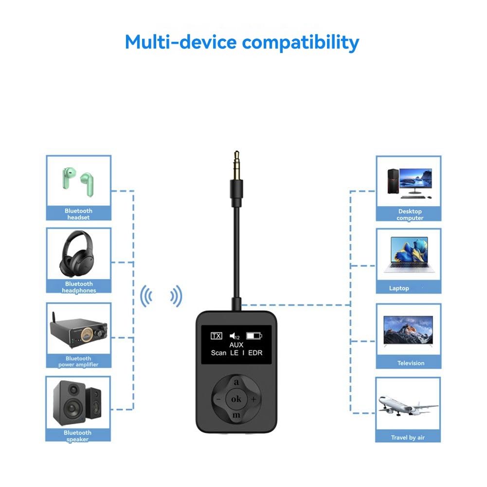 Adapter nadajnika audio adapter nadajnika audio do gier muzyka LE Audio Bluetooth 5.4 adapter nadajnika audio adapter z AptxLossless Auracast LC3 do gier muzycznych
