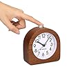 Navaris Réveil analogique en Bois - Horloge à Aiguilles Classique avec Fonctions Heure Alarme Snooze lumière - Bois foncé #5