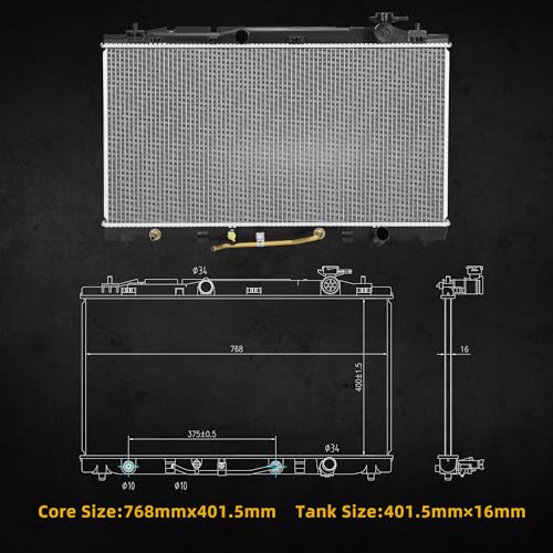Image of DWVO Radiator Compatible with 2005 2006-2012 Avalon 2007 2008 2009 2010 2011 Camry 2009-2013 2014 2015 2016 Venza 3.5L V6 CU2817