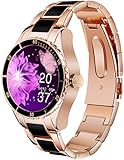 Smartwatch Damen Fitnessuhr Elegant Metallarmband Smart Watch Damenuhr mit Telefonfunktion Musikspeicher Pulsuhr Sportuhr Frauen Schrittzähler Personalisiertem Bildschirm Android iOS