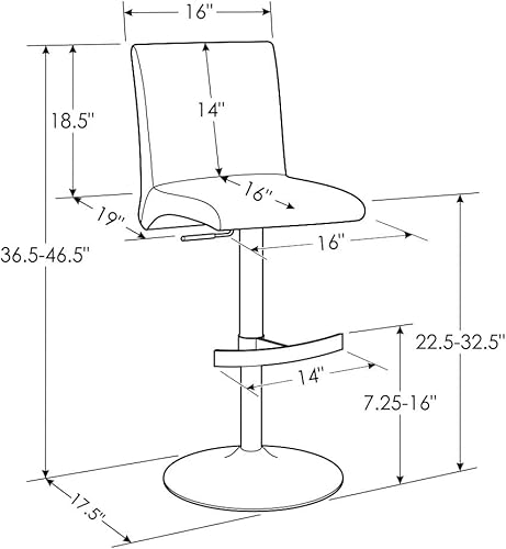 Miniatura 2 de Zuri Furniture Modern Coveteur Taburete giratorio de altura ajustable en color blanco