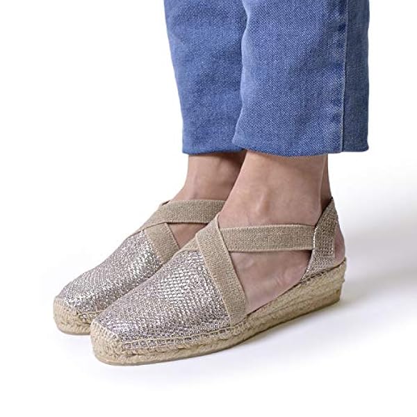 VELINO - Vegan espadrille voor dames van Toni Pons gemaakt van glanzende stof.