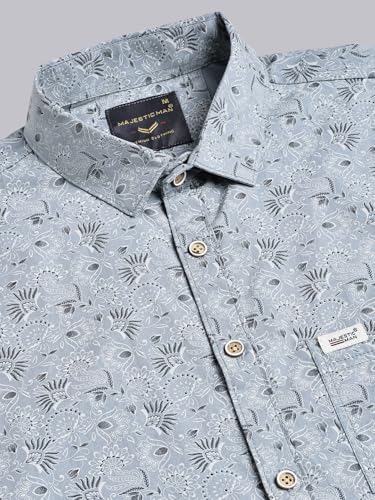 Image of Majestic Man Pure Cotton Slim Fit Printed Casual Shirt for Men