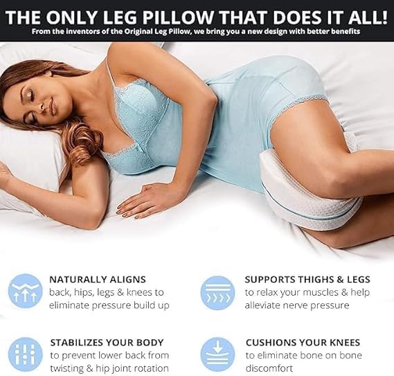 MASHUR FAB Memory Foam Sleeping Cotton Leg Pillow Cushion for Hip Knee Pillow for Side Sleepers Leg Pillows for Sleeping Leg Support Pillow for Lower Back Pain,Sciatica Relief 3