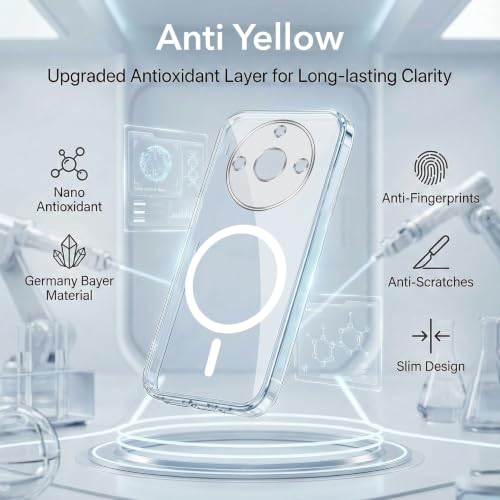 Image of Jkobi Lifetime Anti-Yellow MagSafe Compatible Clear Back Case Cover for Realme Narzo 60 Pro (Sleek Hard Crystal | Shockproof and Camera Protection)