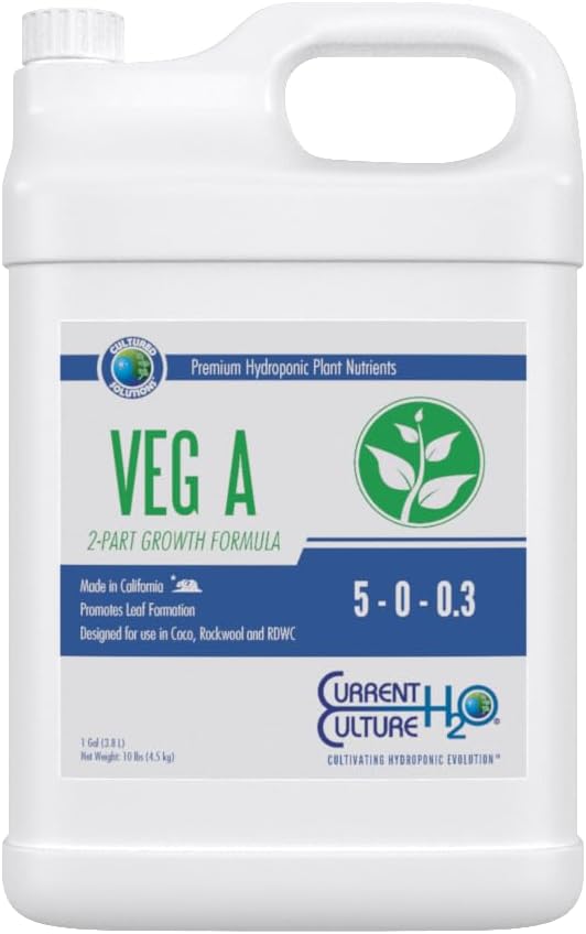 Veg A - Pure Liquid Fertilizers | Crystal Clear Blends | Consistently pH Stable | Developed for Hydroponic Applications - 5 Gallon Size