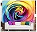 Produktbild GREAT ART® Fototapete  Regenbogen Rose  Wandbild Dekoration Blumen Liebe Pflanzen Romantik Natur Flowers Regenbogenfarben Rosenblüten Knospe Foto-Tapete Wandtapete Fotoposter (210 x 140 cm)