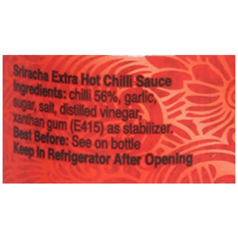 Real THAI Original Thai Cuisine Sriracha Super Extra Hot Chilli Sauce, 250 ml