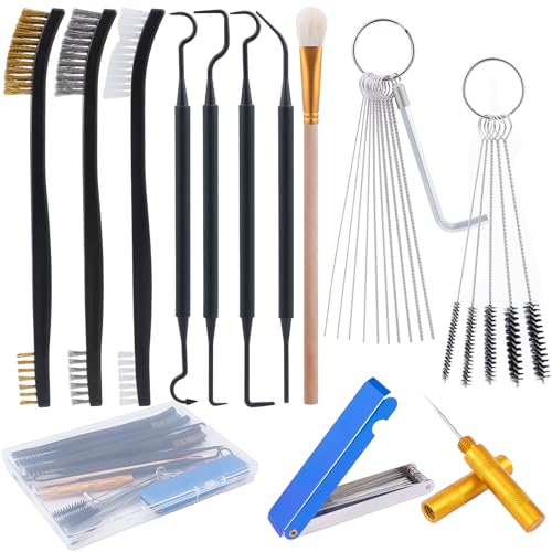 Carburetor Cleaning Kit, 33 Piece Stainless Steel Carb Jet Cleaning