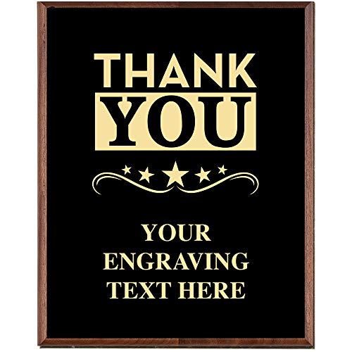 Corporate Employee Recognition Plaques - 7 x 9 Thank You Gold Etched Recognition Trophy Plaque Award Prime