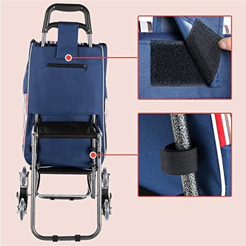 Einkaufstrolley Faltbarer Einkaufswagen Faltbarer Einkaufswagen, Treppensteigender Einkaufswagen Mit Hockern, Edelstahl… – Bild 5