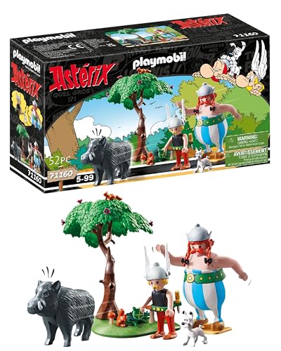 PLAYMOBIL 71160 Astérix La Caza del Jabalí, con Árbol Giratorio,