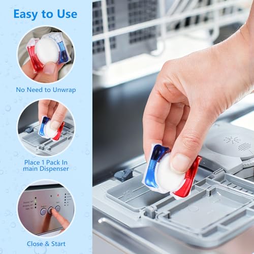 Image of 400 Count Dishwasher Pods, No Pre-Rinse Dishwasher Detergent Soap On Stain and Grease, Leaving a Virtually Spotless Shine,Dishwasher Detergent for Deep Cleaning