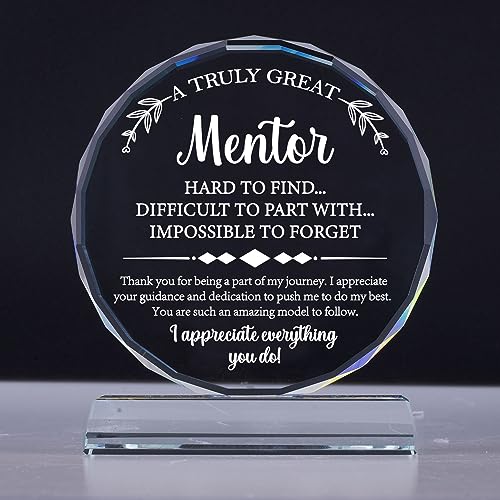 Uniquilling Mentor Gifts Exquisite Crystal Plaque with Gift Box Packaging, Appreciation...