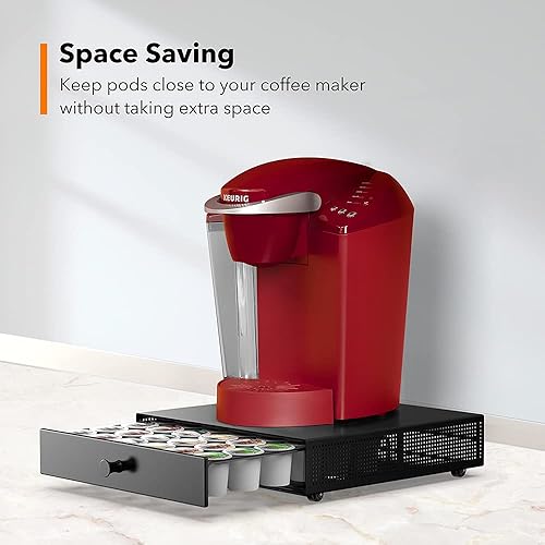 Miniatura 3 de SICHEER Organizador de tazas K para organizar cajones de almacenamiento con soporte para tazas K bandeja deslizante extraíble para cápsulas de café