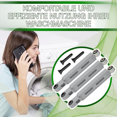 Satz 3 Stück Stoßdämpfer Waschmaschine mit Stiften 90N Ø 8 mm/13,2 mm mit Originalcode 00673541 00660865 742719 00742719 für Bosch für Siemens für Balay - Garantie 5 Jahre - ONIX TECH