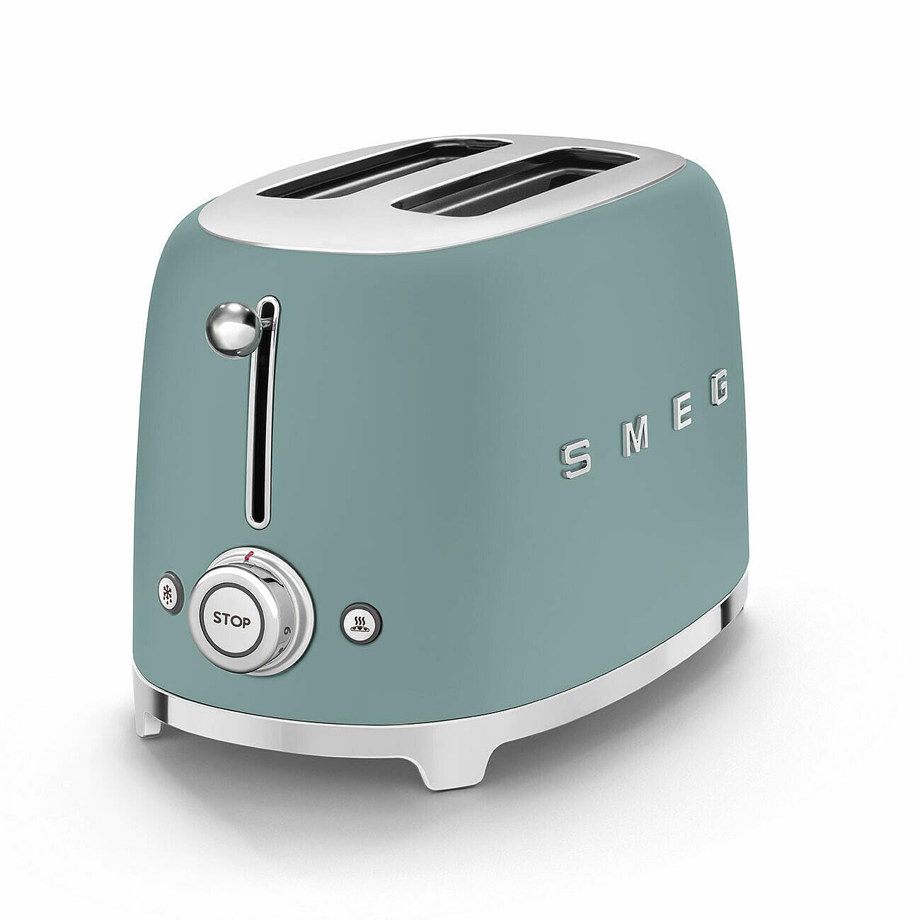 SMEG 2 Slice Toaster with 6 Presets and Defrost Function and Removable Crumb Tray (Jade)