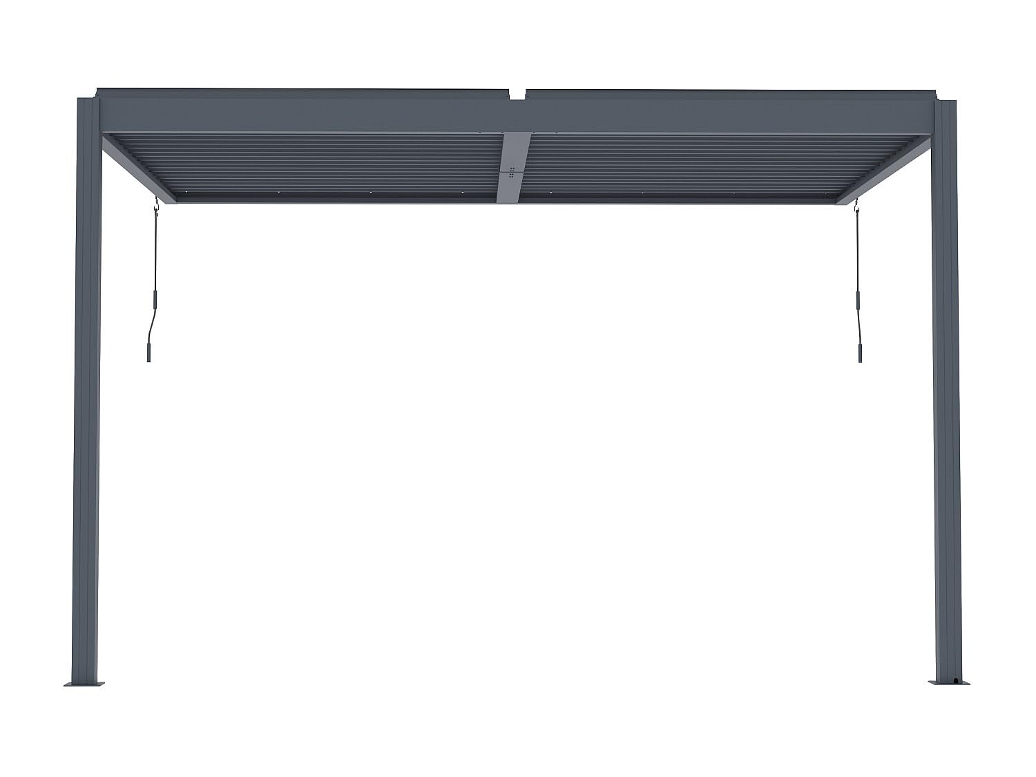 Vente-unique - Pergola adossée bioclimatique en Aluminium avec Lames orientables 11,85 m² - MANDELLO