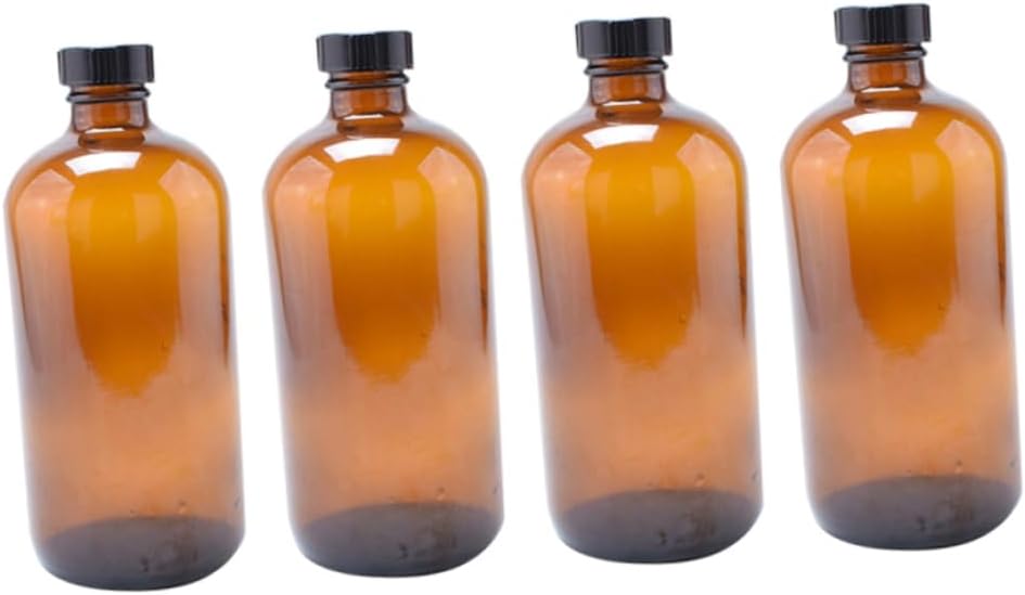 4pcs Brown Glass Storage Jar with Airtight Lid Honey Pots for Kitchen for Preserving Jam Salt and Other Essentials