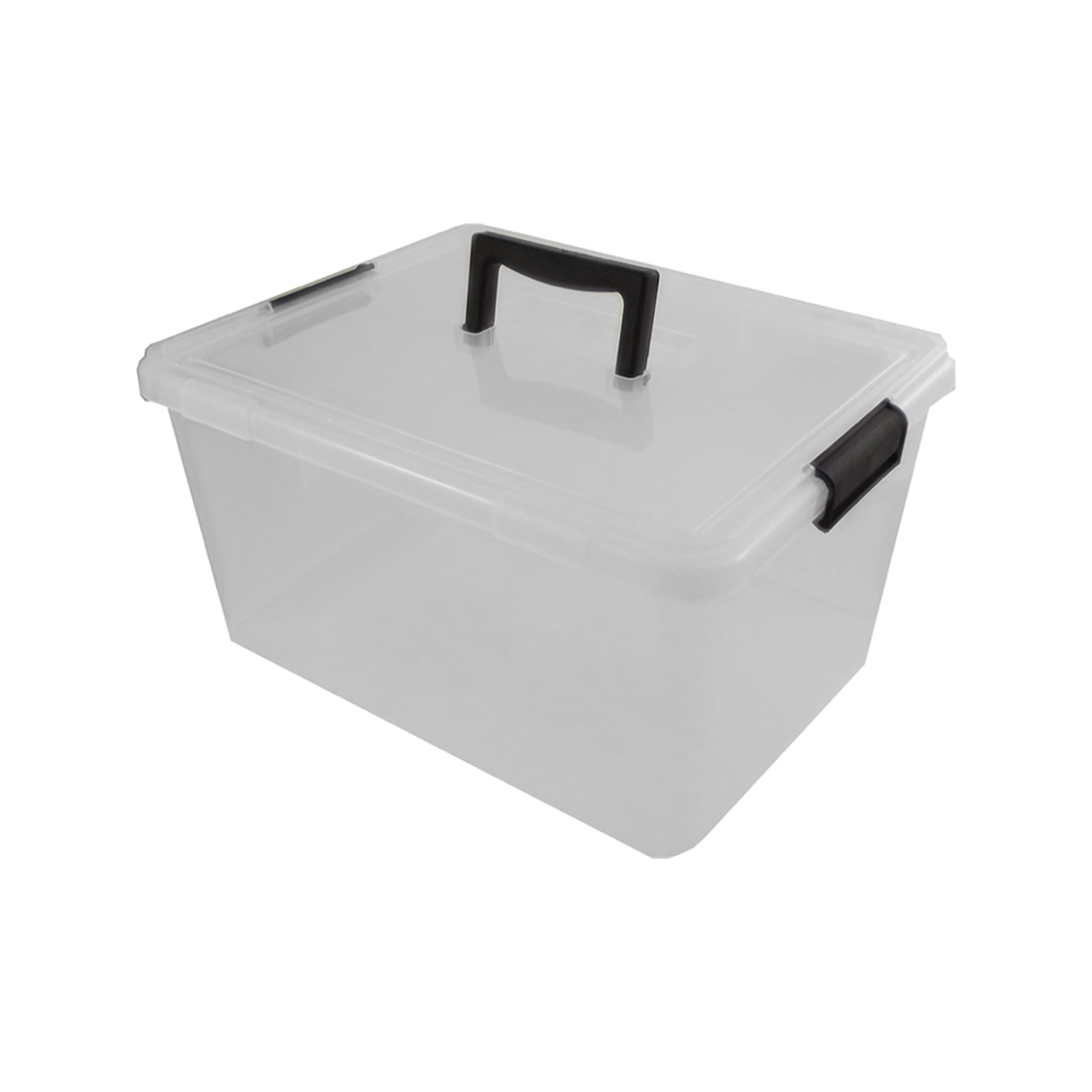 Vtl Black Vtl® Plastic Storage Boxes With Lid - Lid - 17 Sizes - Home - Bedroom - Garage - Office - School - Storage - Nestable - Stackable (15 Litre Clippy, 1 Box)