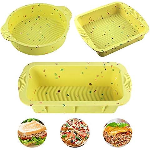 Silikon Backform 3er Set, Silikon Kuchenform Kastenform Cover