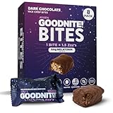 GOODNITE! Sleep Bites – Proprietary Blend with 5mg Melatonin & L-Theanine – Vegan, Gluten-Free, Kosher – Dark Chocolate Protein Snack for Restful Sleep – 8 Pack