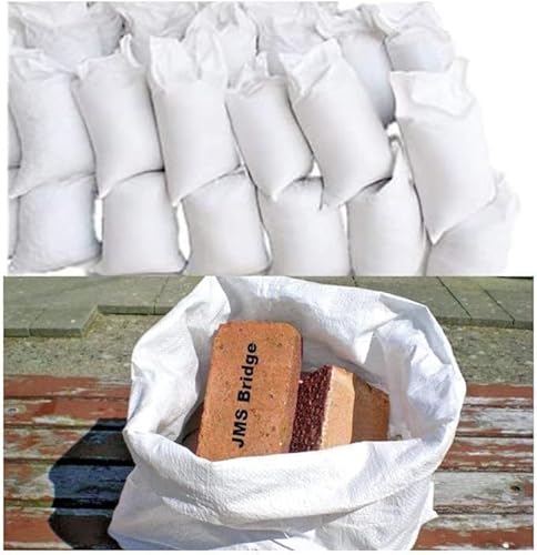 50 Pack Heavy Duty Builders Rubble Sacks – White Woven PP Polypropylene Bags – Large 55x85cm 75KG Capacity – Extra Strong Double Stitched Bulk Bags for Sand, Cement, Bricks & Construction Waste - Image 2