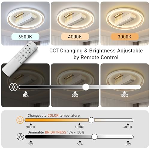 Image of Smartway 60 Watt Round Dorita Modern Ceiling Fan Chandelier BLDC Noiseless Motor + Auto Rotatable Blower Fan 3 Color Mode (Warm, Cold & Natural White) Stabilizing Dimming with Remote & App Control