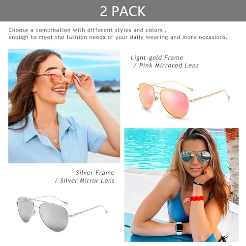 Image of SUNGAIT Women's Lightweight Oversized Aviator Sunglasses