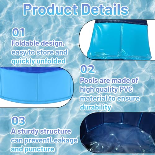 Katzenpool, 30 x 10 cm rutschfeste Katzenwanne, Schwimmbad für Hunde und Katzen im Sommer, Mini Pool für Kätzchen und Welpen zum Spielen und Baden (Blau)