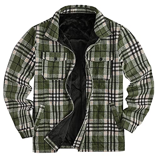 Amazon.com: Mens Fleece Jacket Sherpa Lined Zip Up Buffalo
