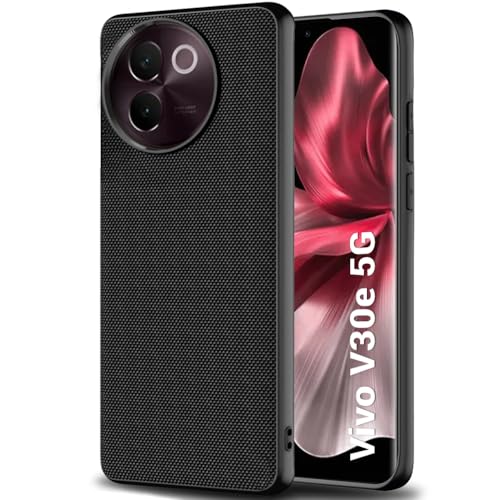 Image of TheGiftKart Back Cover Case for Vivo V30e 5G | Slim & Lightweight | Ultra-Premium Design | Camera Protection Bump | Fabric Texture Case Cover (PC & TPU, Black)