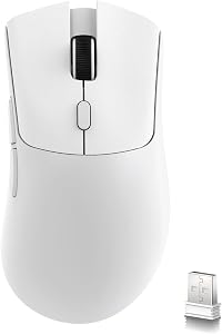 Attack Shark R1 Wireless Gaming Mouse,Tri-Mode Connection (2.4G/Wired/BT5.2),55g Lightweight Design,18K DPI Optical Sensor,HUYU 20 Million Key Life,Ergonomic Design,for PC/Laptop/Win/Mac(White)