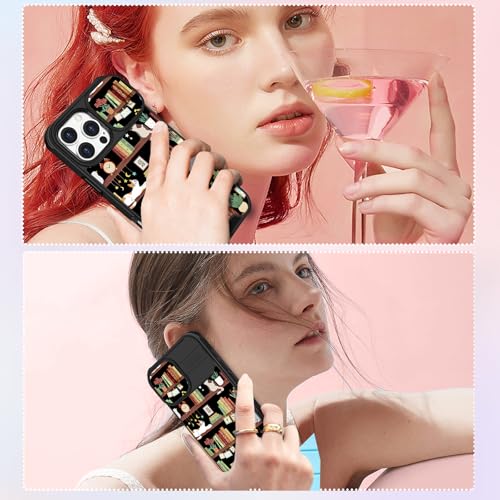 Image of Funermei for iPhone 16 Pro Max Case - Women Girls Cute Phone Cover Girly Pretty Aesthetic Cat and Books Unique Design with Camera Cover Funda for Apple for iPhone 16 Pro Max