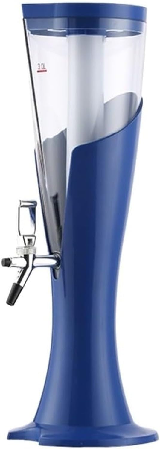 AIEIJJH LED Juice Dispenser 3L Drink Tower Beverage Server for Parties with Colourful Lights Water Container, Blue, 3l