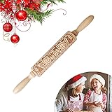 【Buen regalo】El rodillo de impresión navideño es un exquisito regalo de Navidad para familiares y amigos. Podrás hacer exquisitos bizcochos con tus hijos, lo que potencia enormemente el intercambio emocional entre padres e hijos. El exquisito relieve hace que las personas se vean más apetitosas y hace que hornear sea más interesante.