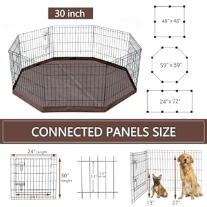Foldable-Silver-Metal-Dog-Exercise-Playpen-Gate-Fence-Dog-Crate-8-Panels-30-Inch-Height-Puppy-Kennels-with-Bottom-Pad-for-Animals-Outdoor-Indoor-with-bottom-pad-8-Panels-30-H - Cucciolini Doodles   Foldable-Silver-Metal-Dog-Exercise-Playpen-Gate-Fence-Dog-Crate-8-Panels-30-Inch-Height-Puppy-Kennels-with-Bottom-Pad-for-Animals-Outdoor-Indoor-with-bottom-pad-8-Panels-30-H