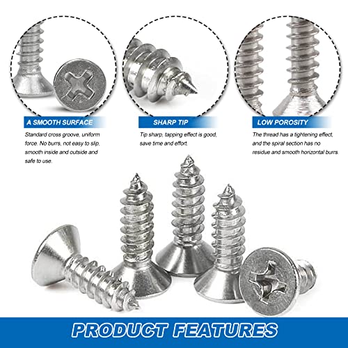 200 Stück Holzschrauben M3 x 10mm Kleine Flachkopfschrauben Holz Blechschrauben Selbstschneidende Schrauben Vollgewinde Schnellbauschraube