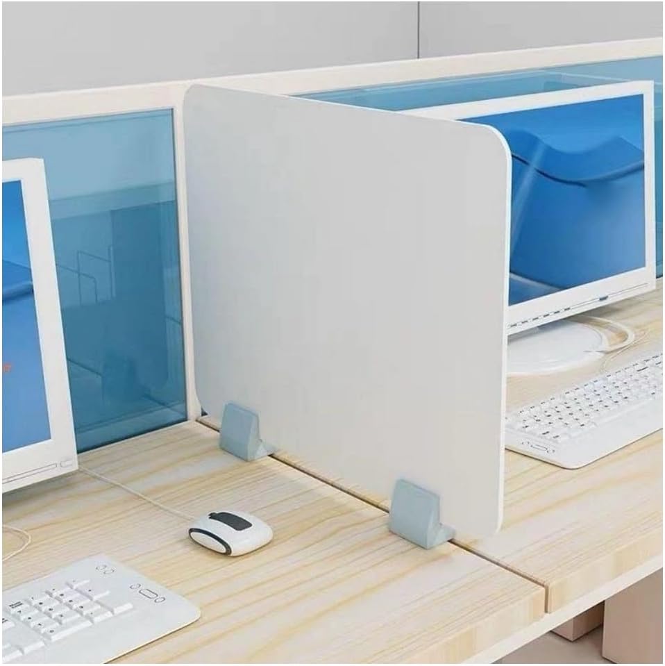 Acoustic Desk Divider Panel, Polyester Fiber Partition, White Office, Various Sizes (30x40CM) - Soundproof Workstation Divider for Home & Office