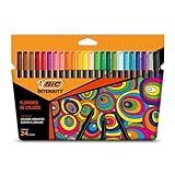 BIC, Plumones de Colores, Intensity, Punta Fina de Bala, Colores Vibrantes y Ultra Vivos, Suaves al Dibujar, Ideal para...