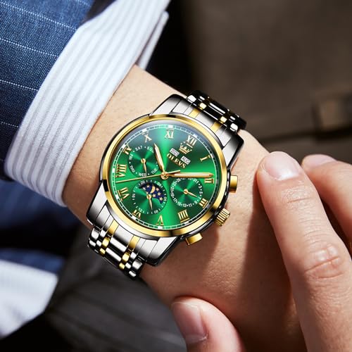 Image of OLEVS Mens Automatic Watches Self Winding Mechanical Luxury Dress Stainless Steel Waterproof Wrist Watches for Men