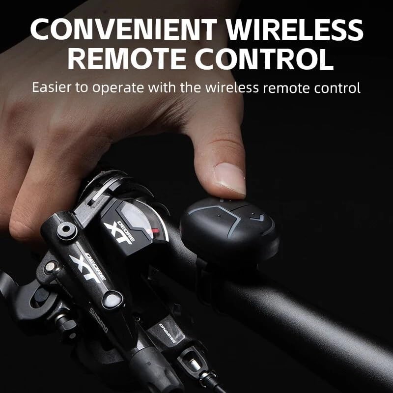 REX01 Smart Brake Sensing Bike Taillight 500mAh Battery 5 Light Modes Rechargeable IPX6 Waterproof Bicycle Rear Light with Wireless Remote for Cycling