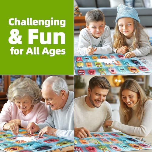 500 piece puzzles for adults funny colorful monster ice cream jigsaw puzzles 500 pieces cute food family puzzle challenging family puzzle games gift for adults 2134x1534